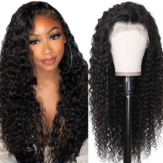 Abbily Human Hair Water Wave 13x4 Inch Lace Frontal Wig 180% Density
