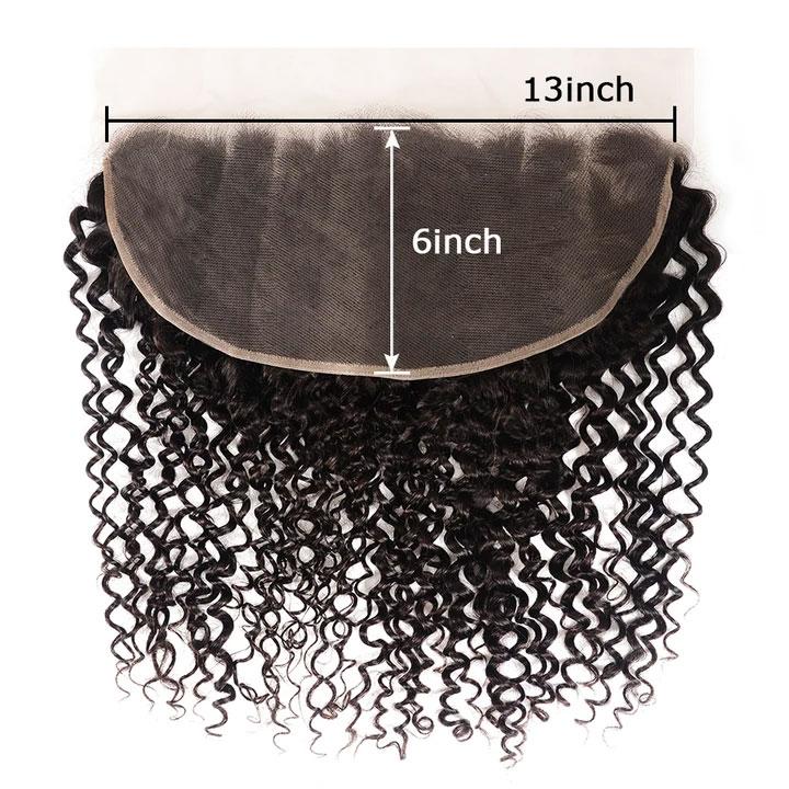 Curly Hair 13x6 Frontal Lace Closure with Baby Hair Virgin Human Hair