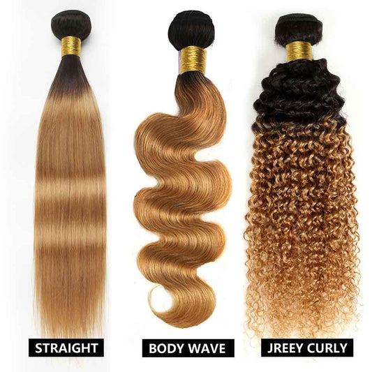 Abbily 1 Bundle Deal Brazilian T1B/27 Ombre Color Human Virgin Hair Weave Bundles for All Style - Abbily Hair