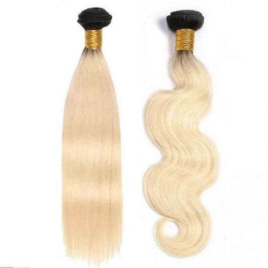 Abbily Ombre Blonde T1B/613 Color Hair Bundle Human Virgin Hair Weave 1 bundle/pack