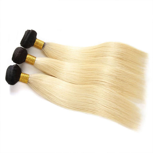 Ombre 1B/613 Straight 3 Bundles Brazilian Blonde Hair