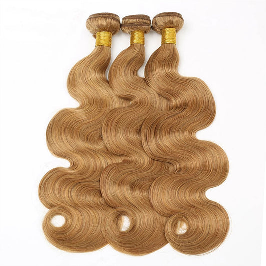 Abbily Human Hair #27 Color Virgin Hair Straight/Body Wave 3 Bundles