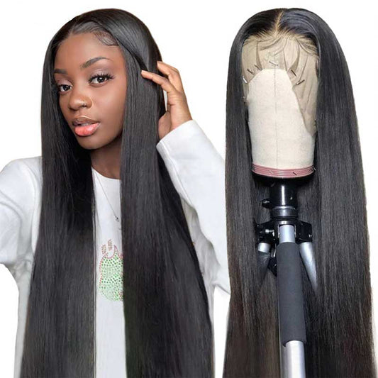 Abbily hair Human Hair Wigs Silk Straight Pre Plucked 360 Lace Frontal Wig With Baby Hair
