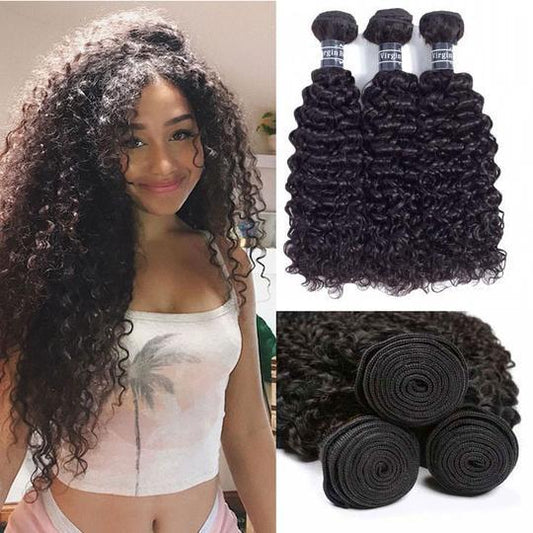 Abbily Brazilian Curly Hair Weave 3 Bundle Deals Real Virgin Human Hair Online Site