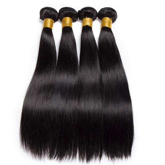 Abbily Brazilian Hair 4 Bundle Deals Straight Virgin Human Hair 100% Unprocessed Hair