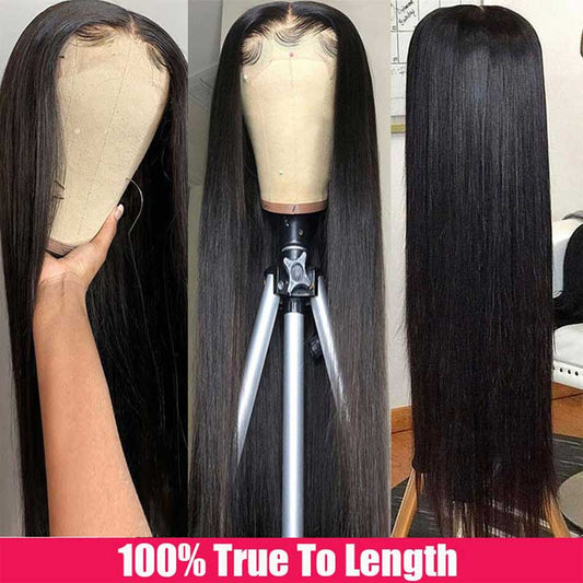 Abbily Human Hair Wigs Silk Straight 5X5 Lace Closure Wig Pre Plucked Affordable Human Hair Wigs