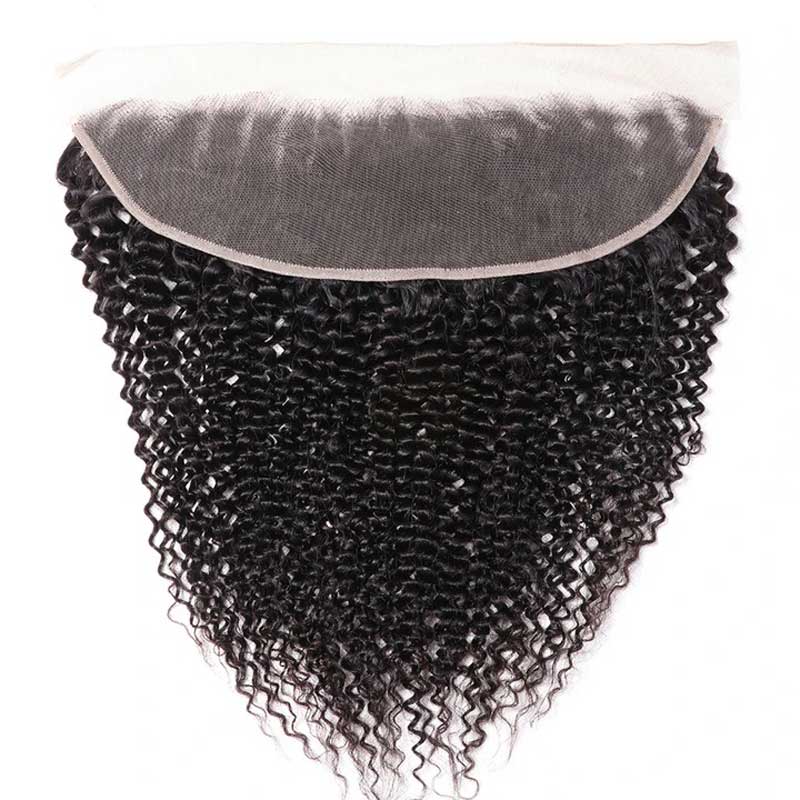 Kinky Curly Lace Frontal 13x4 Pre Plucked Lace Frontal Human Virgin Hair