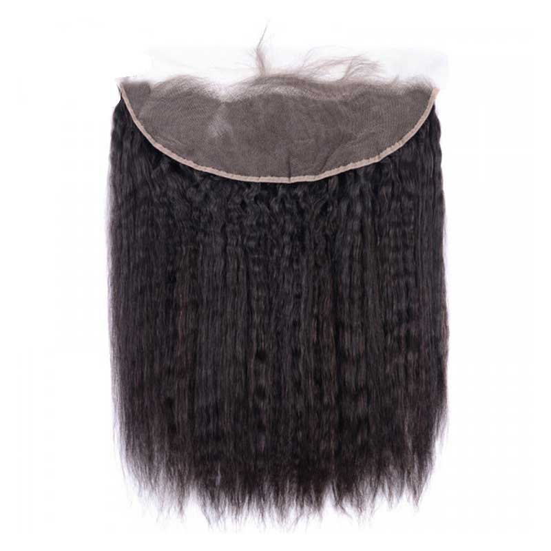 Kinky Straight 13x4 Pre Plucked Lace Frontal 100% Human Virgin Hair