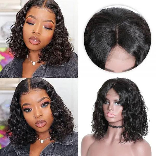 Summer Sale bob Lace Frontal Wig Water Wave Human Hair Wig