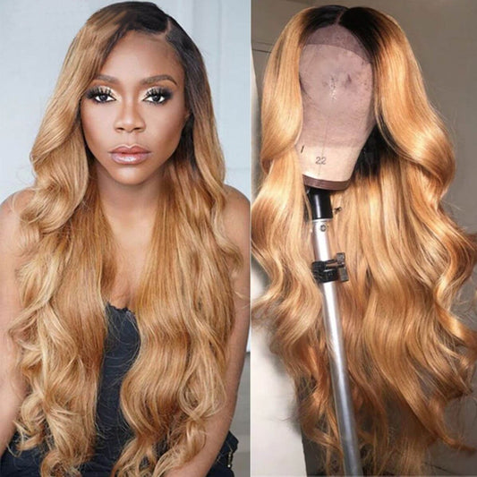 Ombre Body Wave Human Hair Wig 1B27 Color High Density Ombre Lace Front Wigs