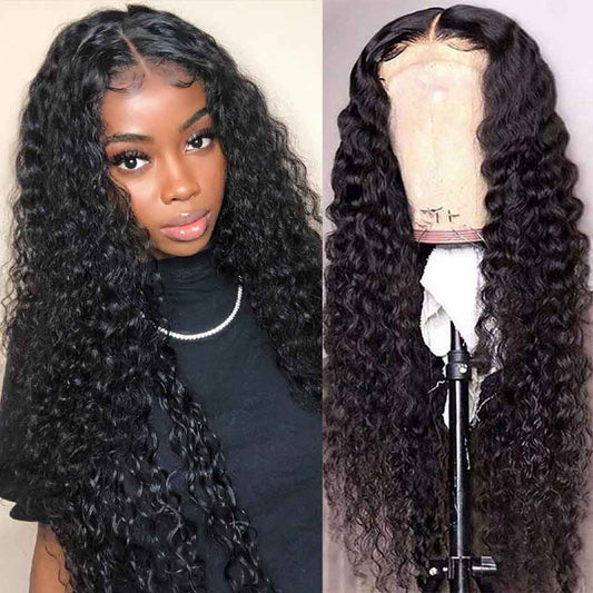 Abbily Jerry Curly 13x4 Inch Lace Frontal Wig Pre Plucked With Baby Hair Thick And Soft Wig