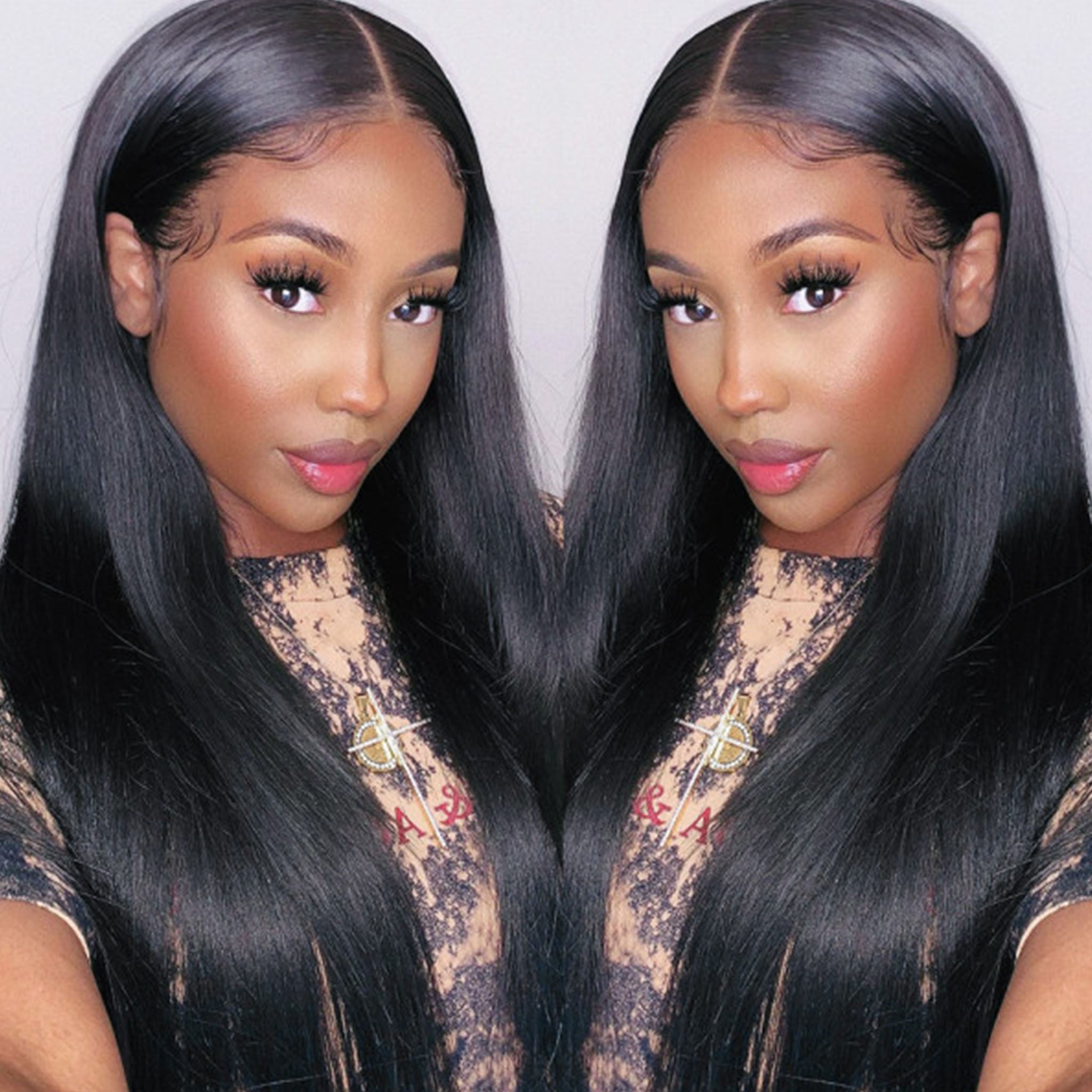 Transparent Straight Full Lace Wig Undetectable Swiss Real Virgin Straight Hair