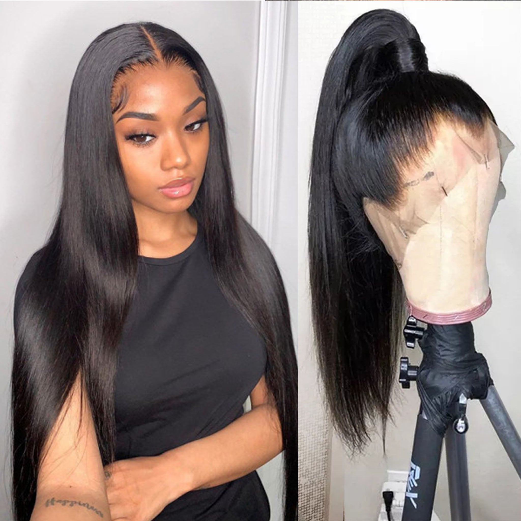 Abbily Brazilian Full Lace Wigs Real Human Hair Pre-Plucked Hairline
