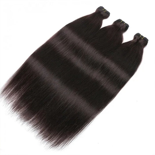 Abbily 15A Grade Double Drawn Full End 100% Unprocessed Straight Hair 3 Bundles/Pack