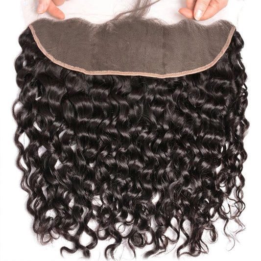 Water Wave Bundles With 13x4 Lace Frontal Brazilian Virgin Hair